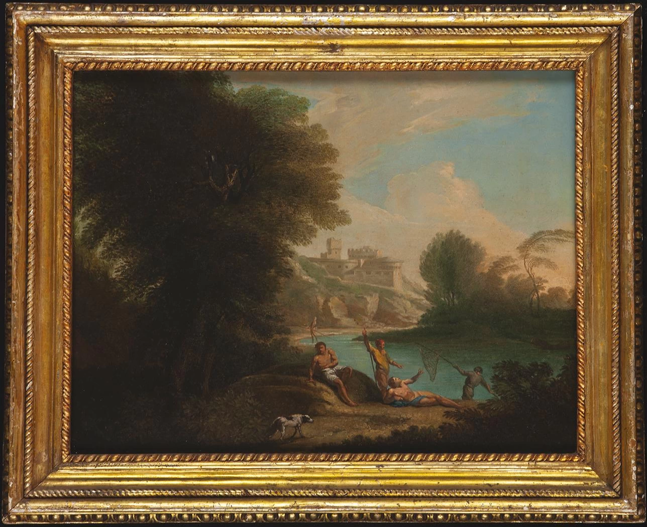 Veduta della campagna romana con figure